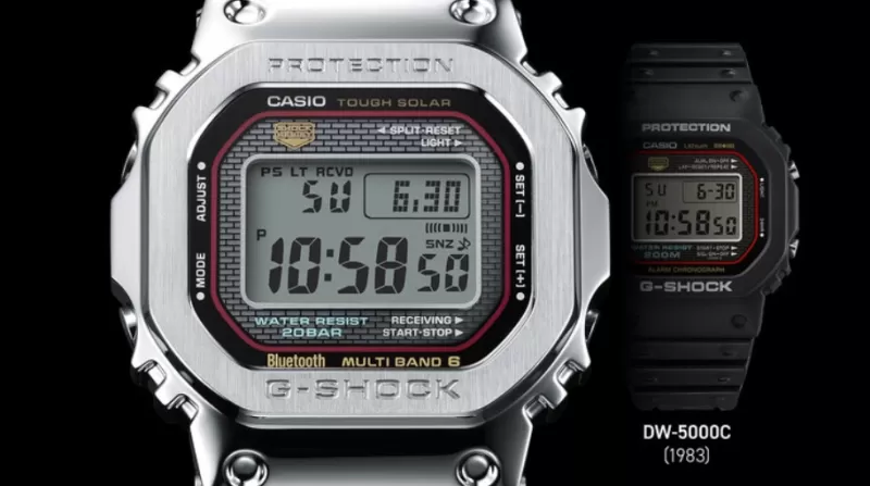 Casio представила новые цельнометаллические часы G-Shock GMW-B5000D с Bluetooth и солнечной батареей