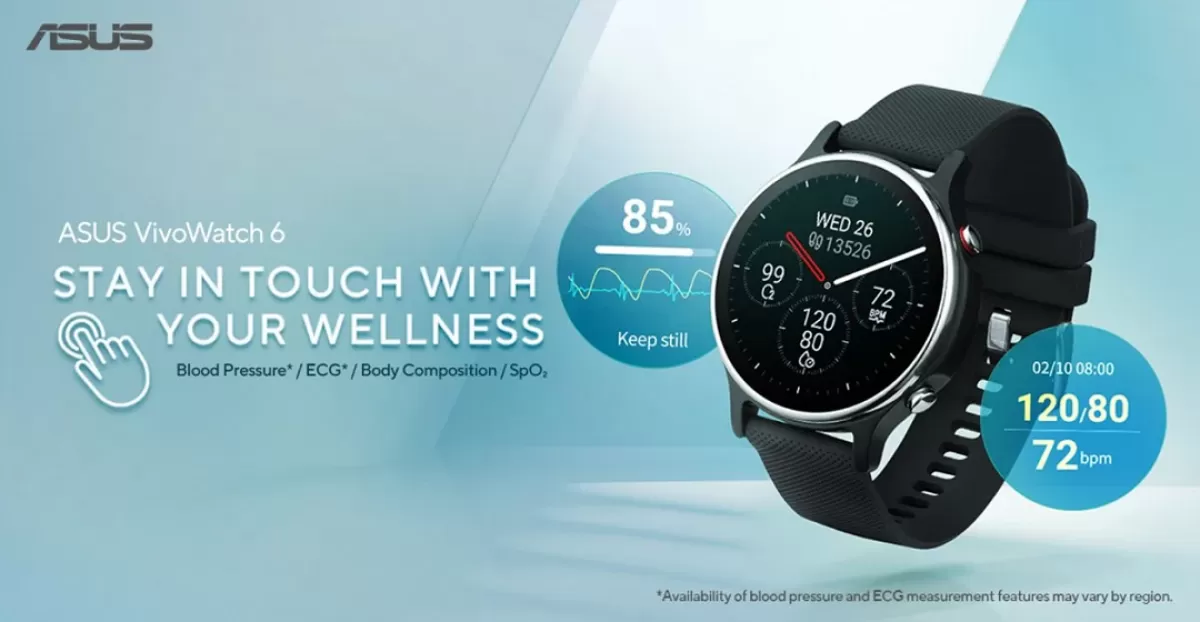 Asus представила VivoWatch 6: умные часы с функциями здоровья и 14-дневной автономной работой